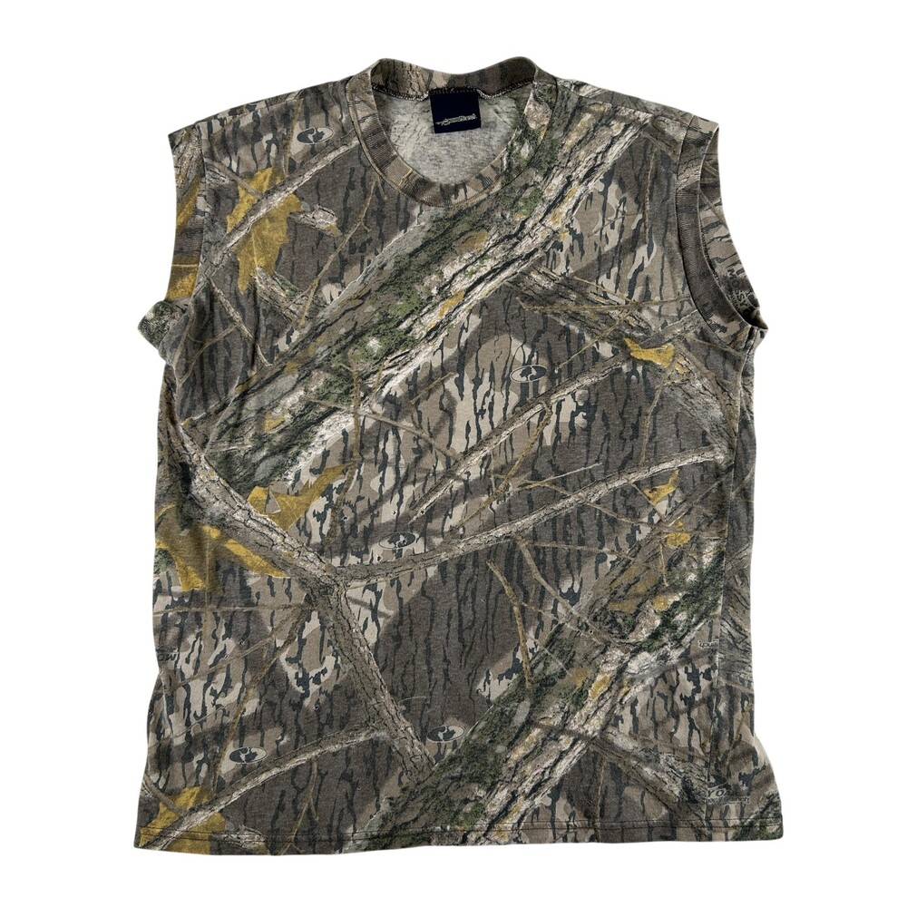 Shadow Branch Shirt Mens Medium Camo Sleeveless Hunting Tank Outdoor Grunge